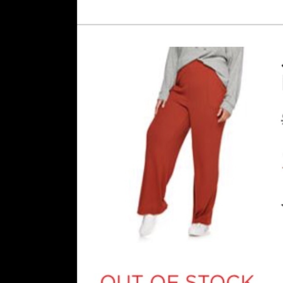 SO 1X maroon hacci knit flare high rise wide legs pant - Picture 16 of 16